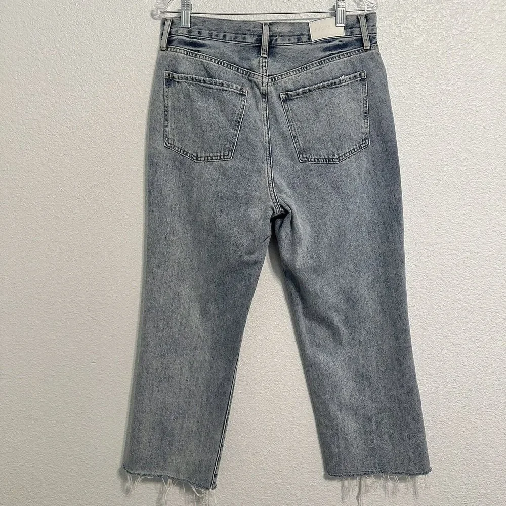 Pistola Cassie High Waist Ripped Crop Straight Leg Jeans In Los Feliz  Size 30 - Picture 4 of 16